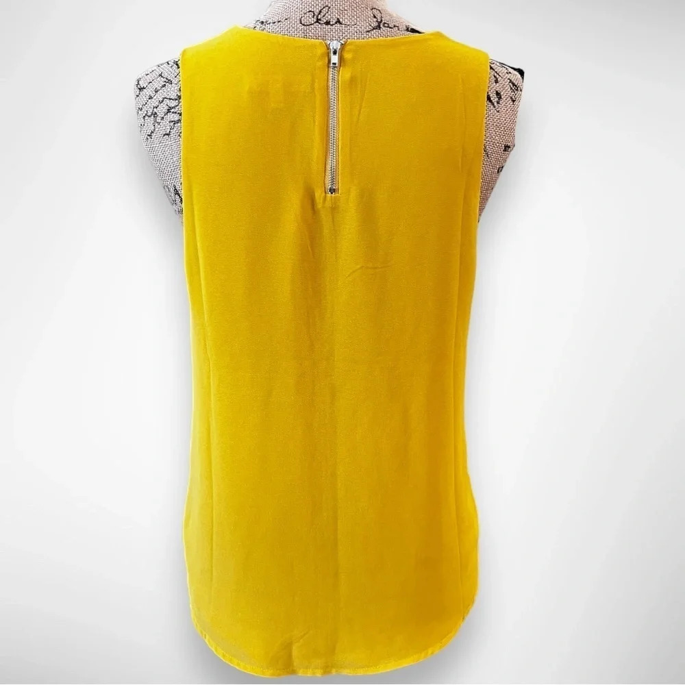 NORAH Women's Yellow Sleeveless V Neck Lined Blouse Medium | EUC‎ - Picture 5 of 9